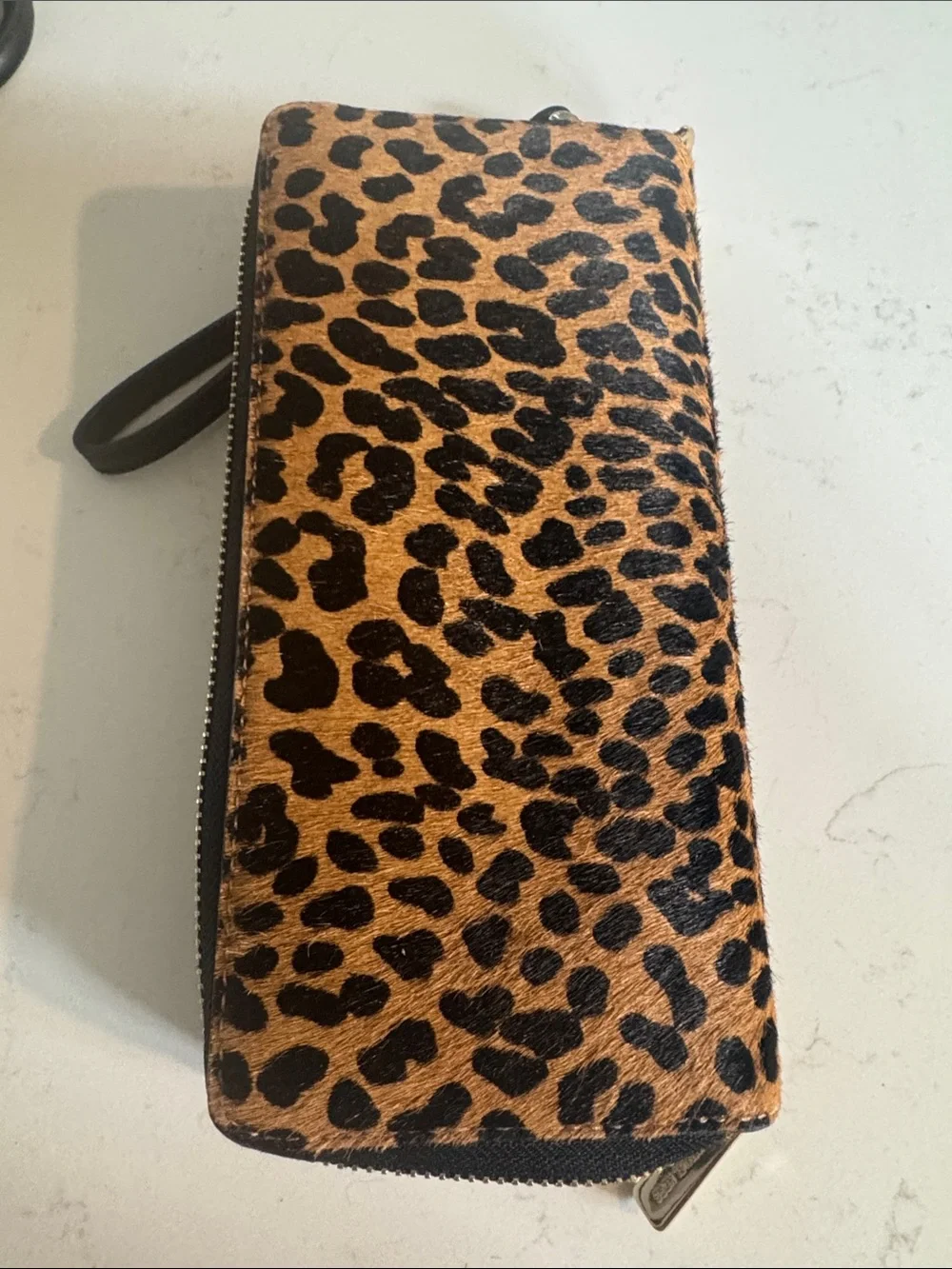 Michael Kors Leopard Print Zip-Around Wristlet Wallet - Brown & Black